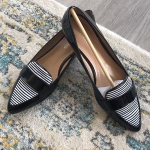 Black and White Striped Flats